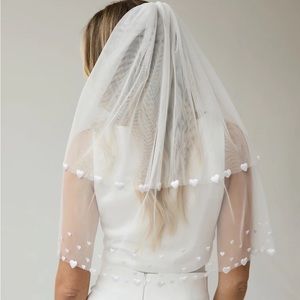 Six Stories Love Heart Tulle Veil